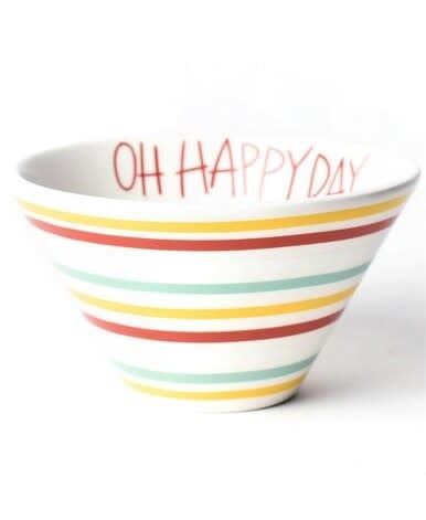 happy everything Multi Bright Stripe Oh Happy Day Mod Small Bowl