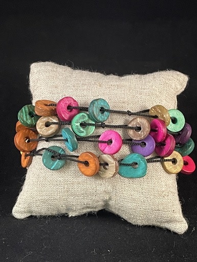 available at m. lynne designs Multi-Colored Wood Bracelet