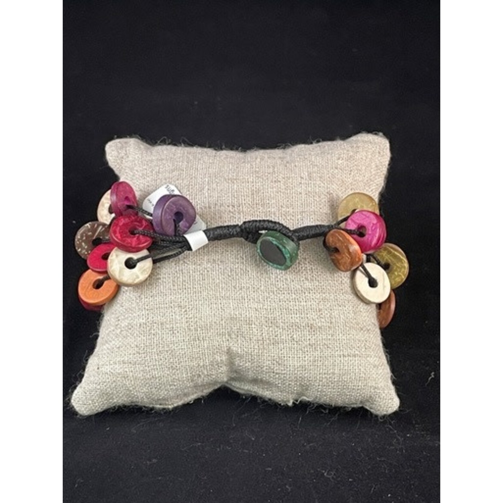 m. lynne designs multi colored wood bracelet