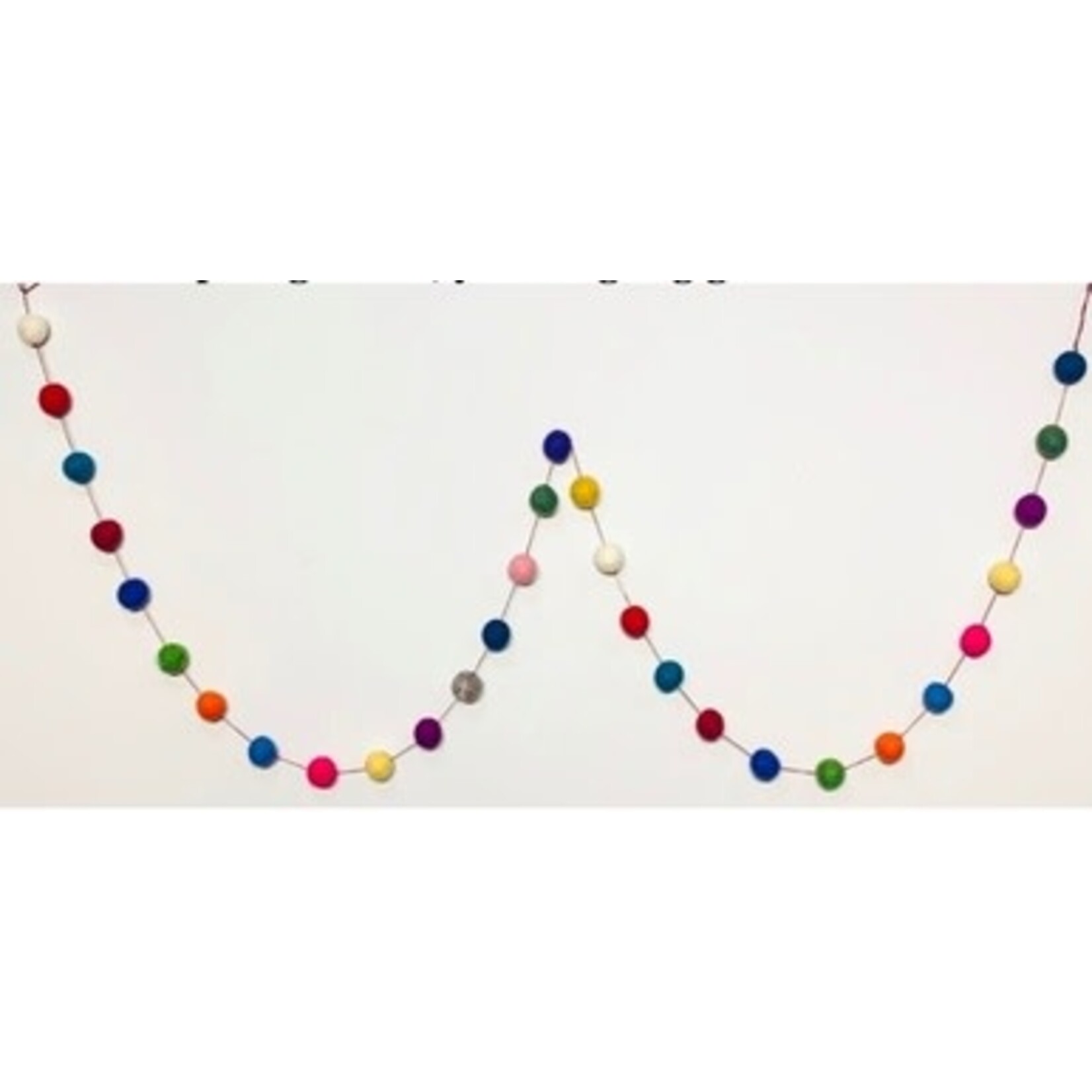 m. lynne designs multi-mixed small pom pom felt garland