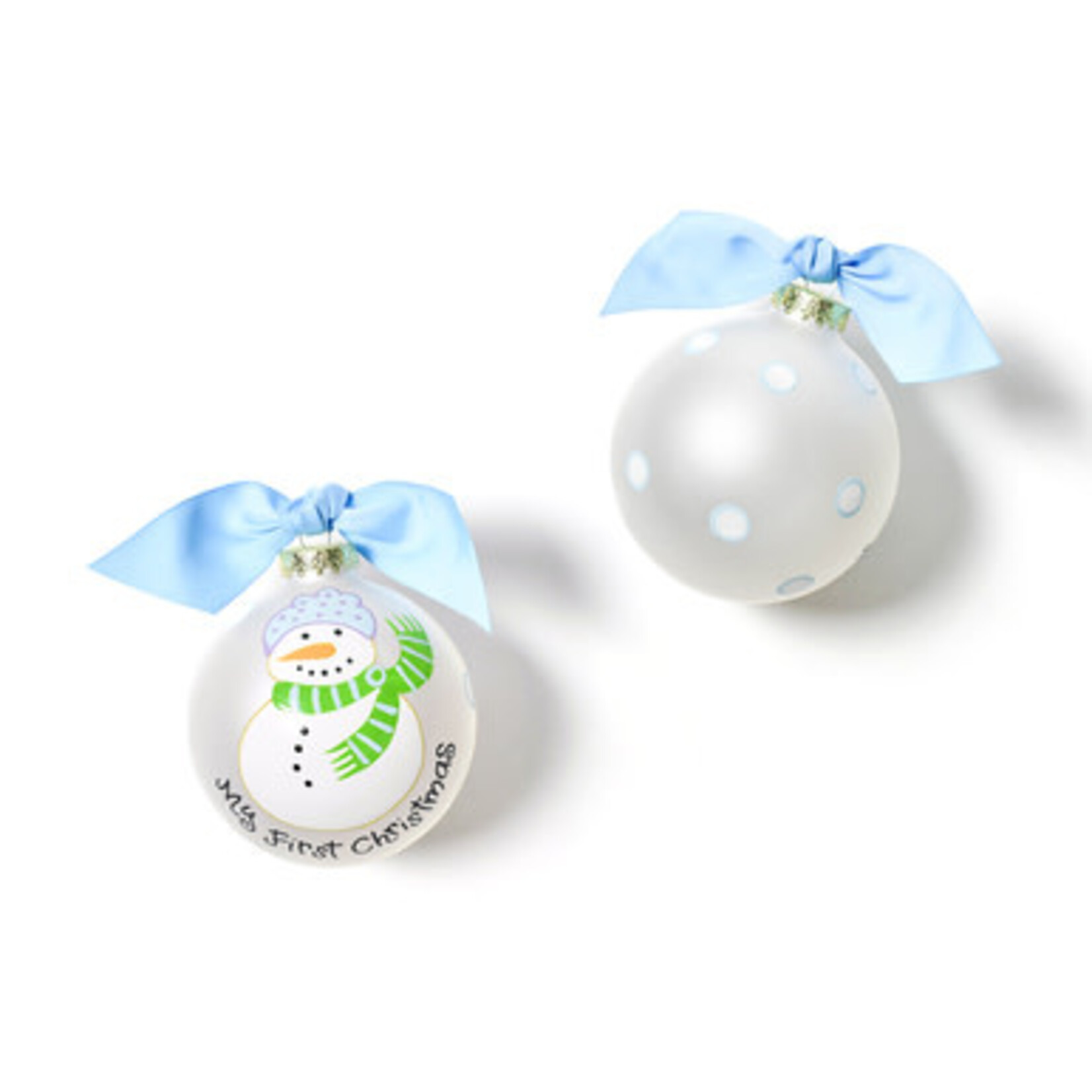 coton colors my first christmas snowman boy glass ornament