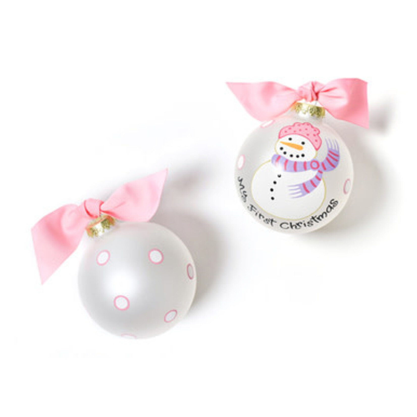 coton colors my first christmas snowman girl glass ornament