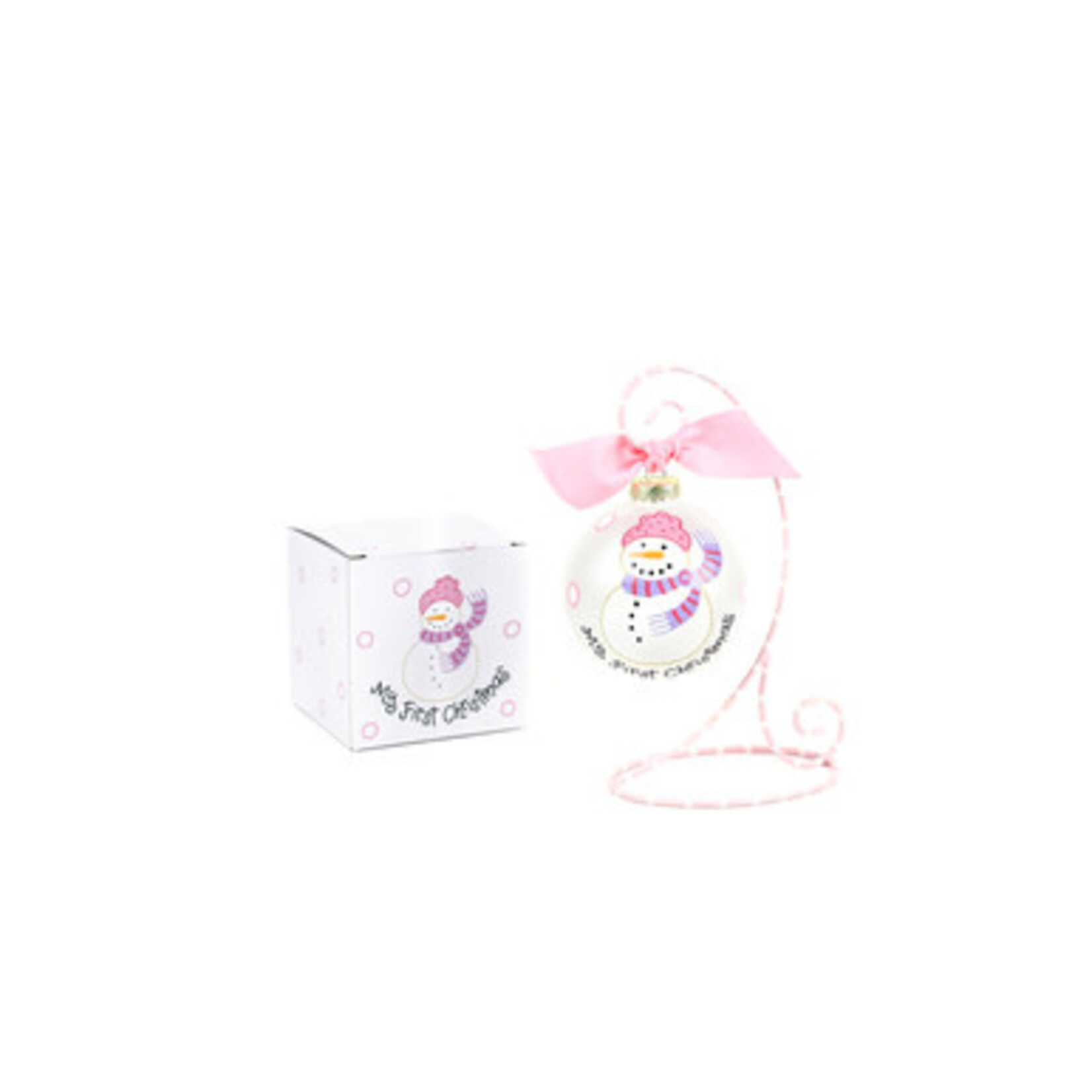 coton colors my first christmas snowman girl glass ornament