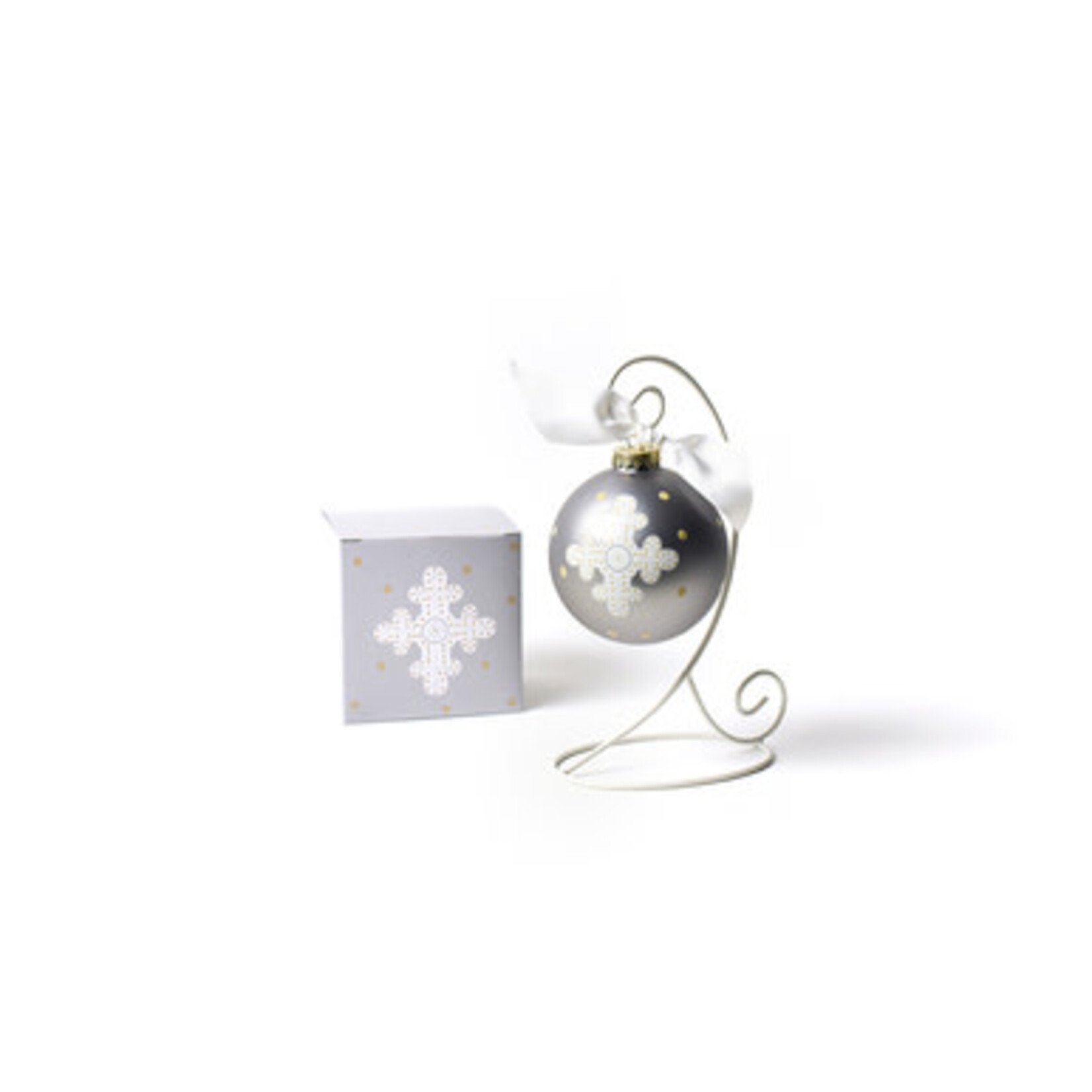 coton colors neutral cross glass ornament
