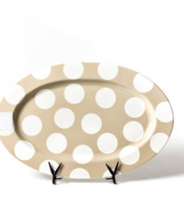 happy everything neutral dot big oval entertaining platter