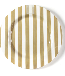 happy everything neutral stripe big entertaining platter