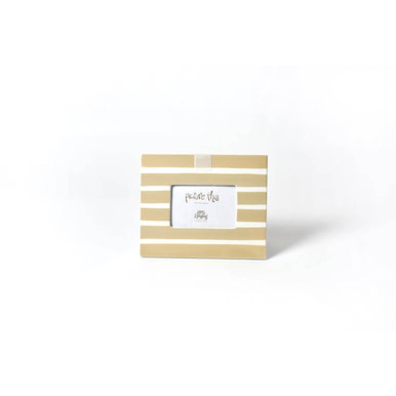 happy everything neutral stripe rectangle picture frame