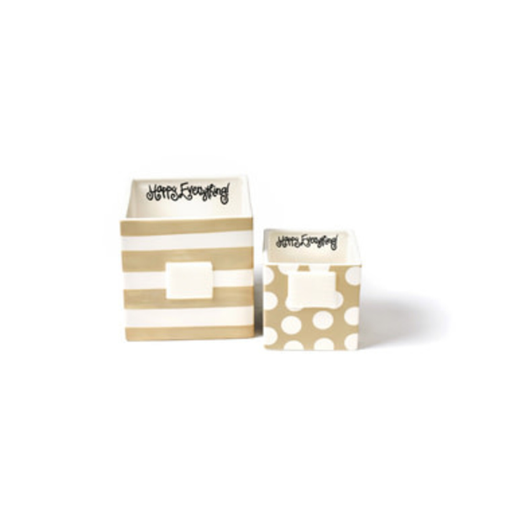happy everything neutral stripe medium mini nesting cube