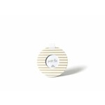 happy everything neutral stripe round picture frame