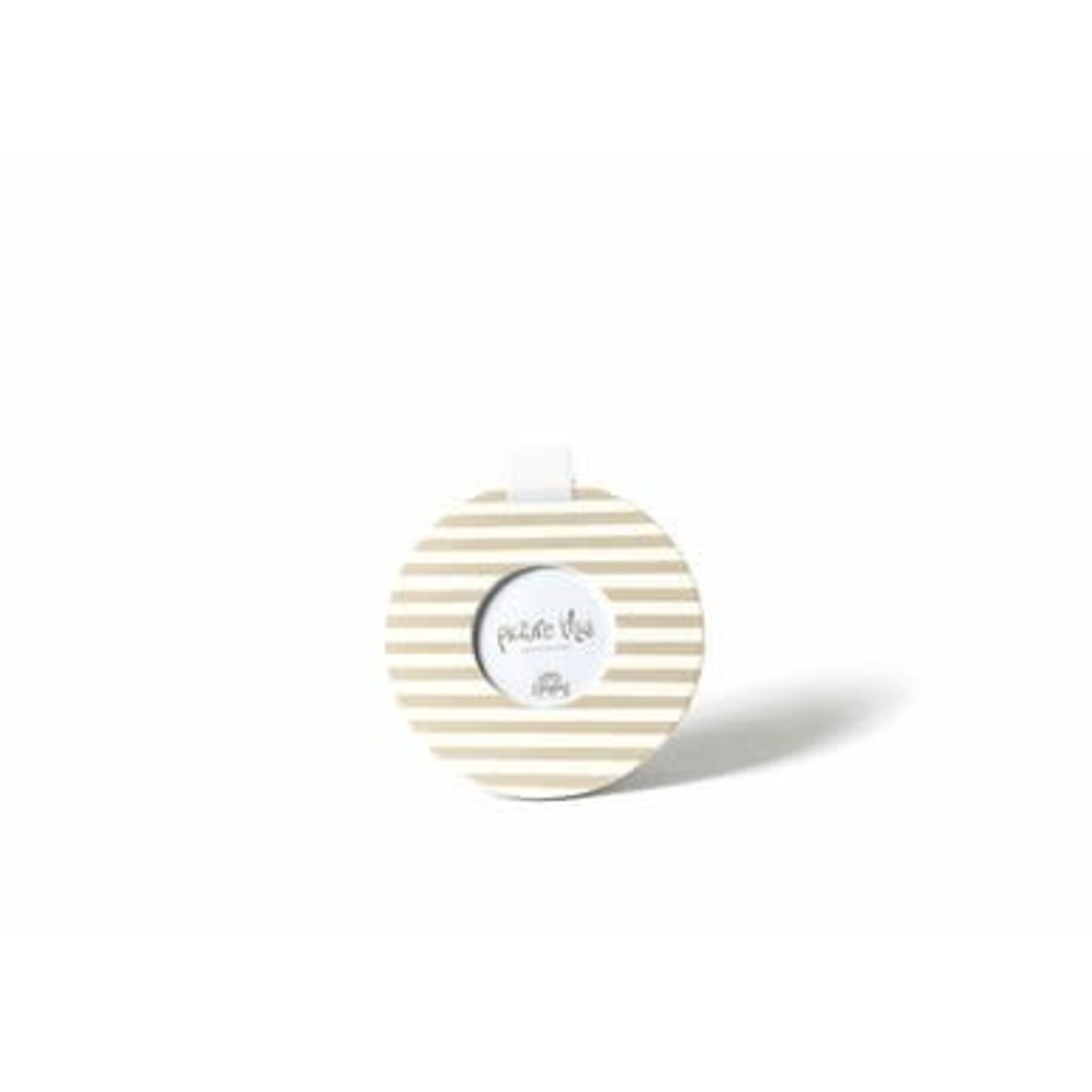 happy everything neutral stripe round picture frame