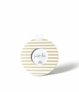 happy everything Neutral Stripe Round Picture Frame