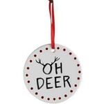 m. lynne designs oh deer round ornament