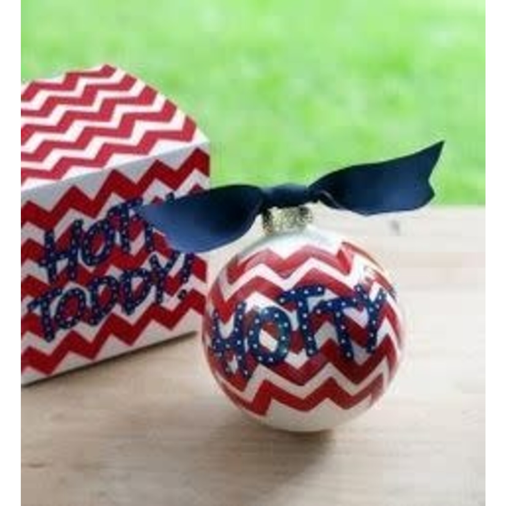 coton colors ole miss chevron glass ornament