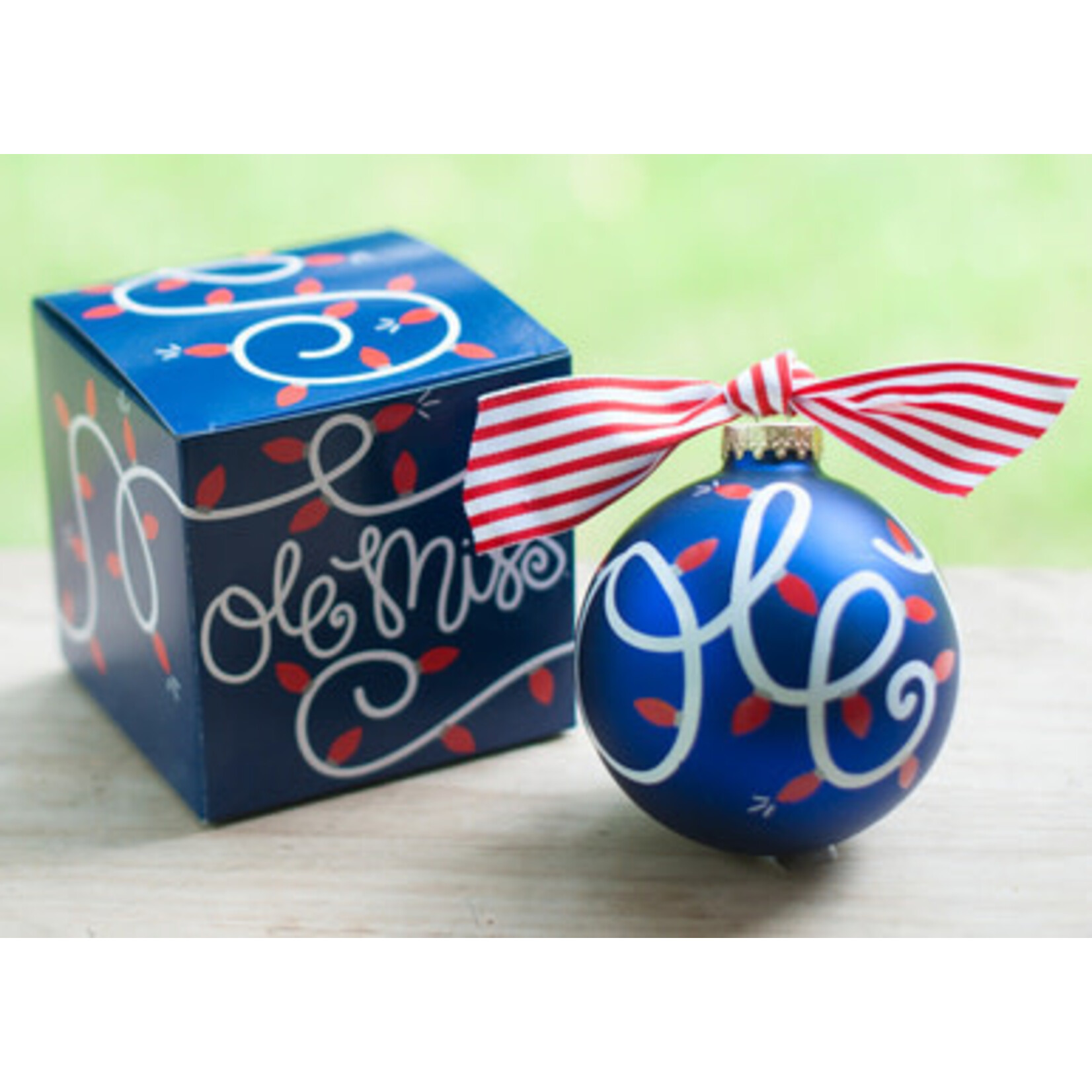 coton colors ole miss lights glass ornament