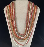 available at m. lynne designs Orange and Red Wood Buckle Stripe Necklace