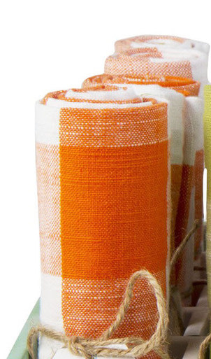available at m. lynne designs Orange Gingham Tea Towel