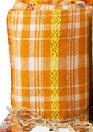 available at m. lynne designs Orange Madras Tea Towel
