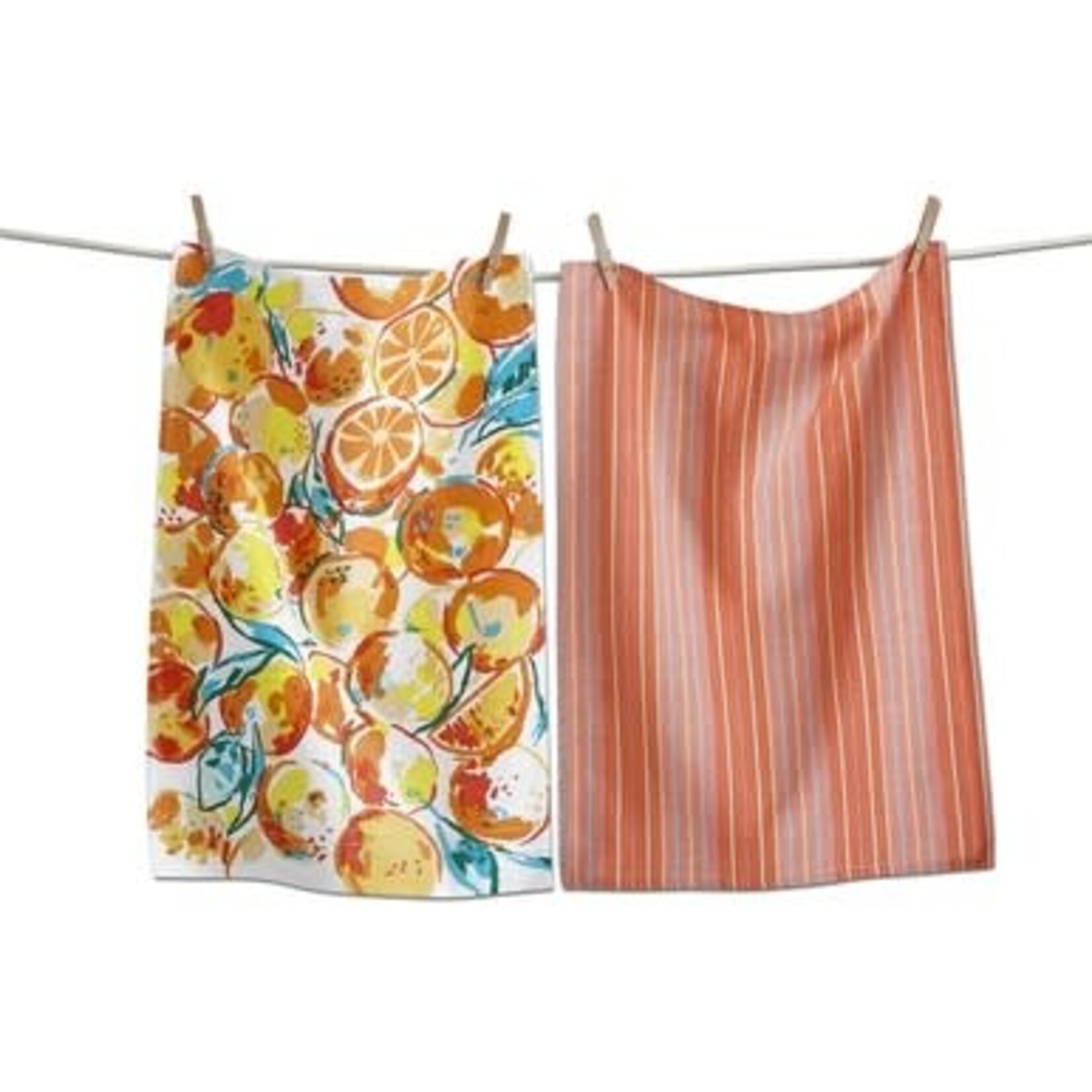 m. lynne designs oranges set of two dishtowels