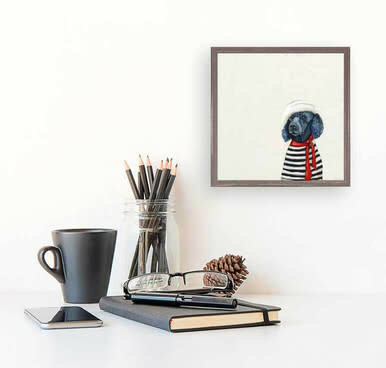 available at m. lynne designs Parisian Poodle Framed Canvas