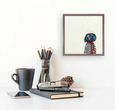 Parisian Poodle Framed Canvas