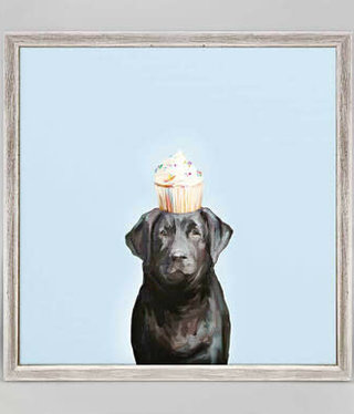 available at m. lynne designs Party Black Lab Framed Canvas