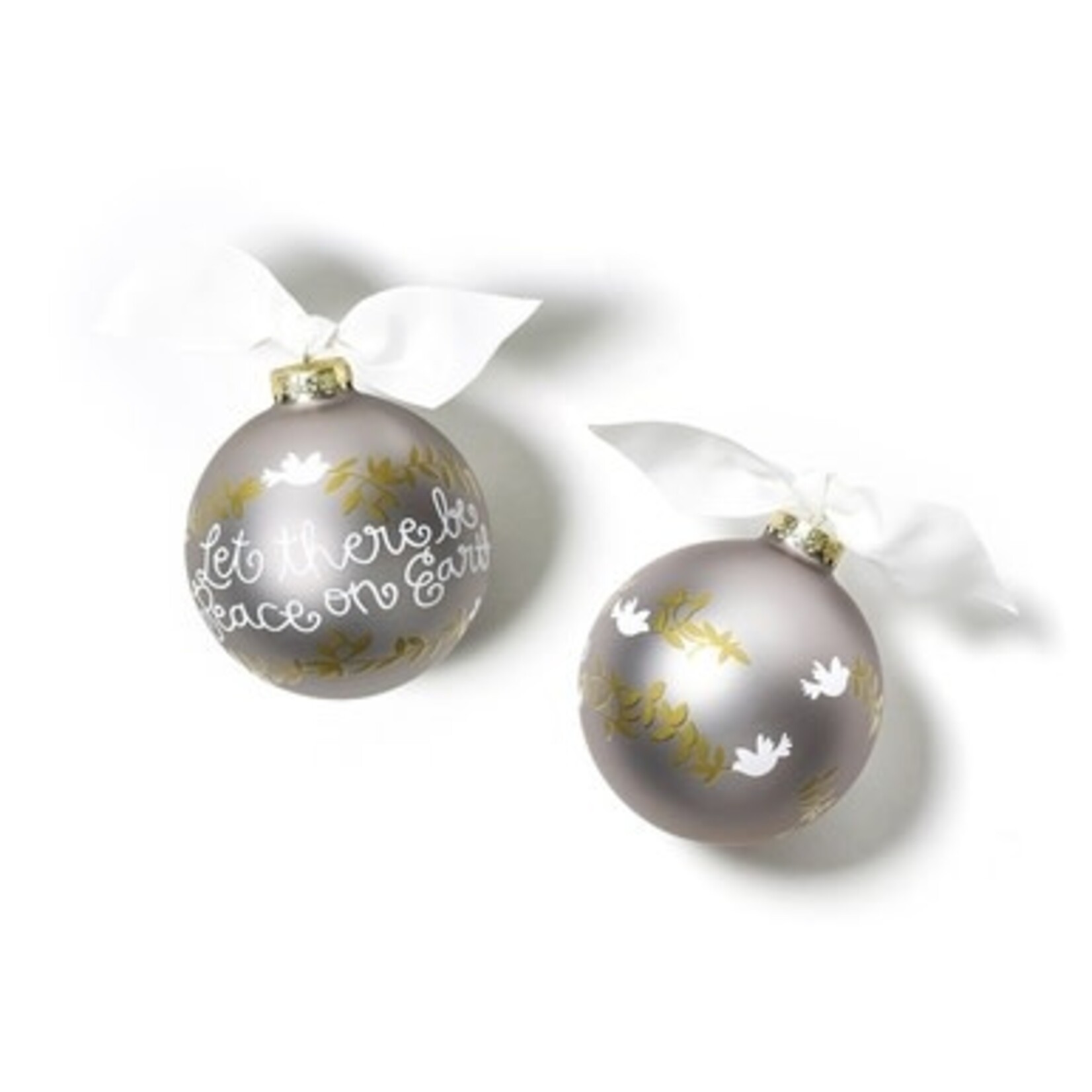 coton colors peace on earth glass ornament