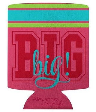 available at m. lynne designs Pink Big Sis Koozie