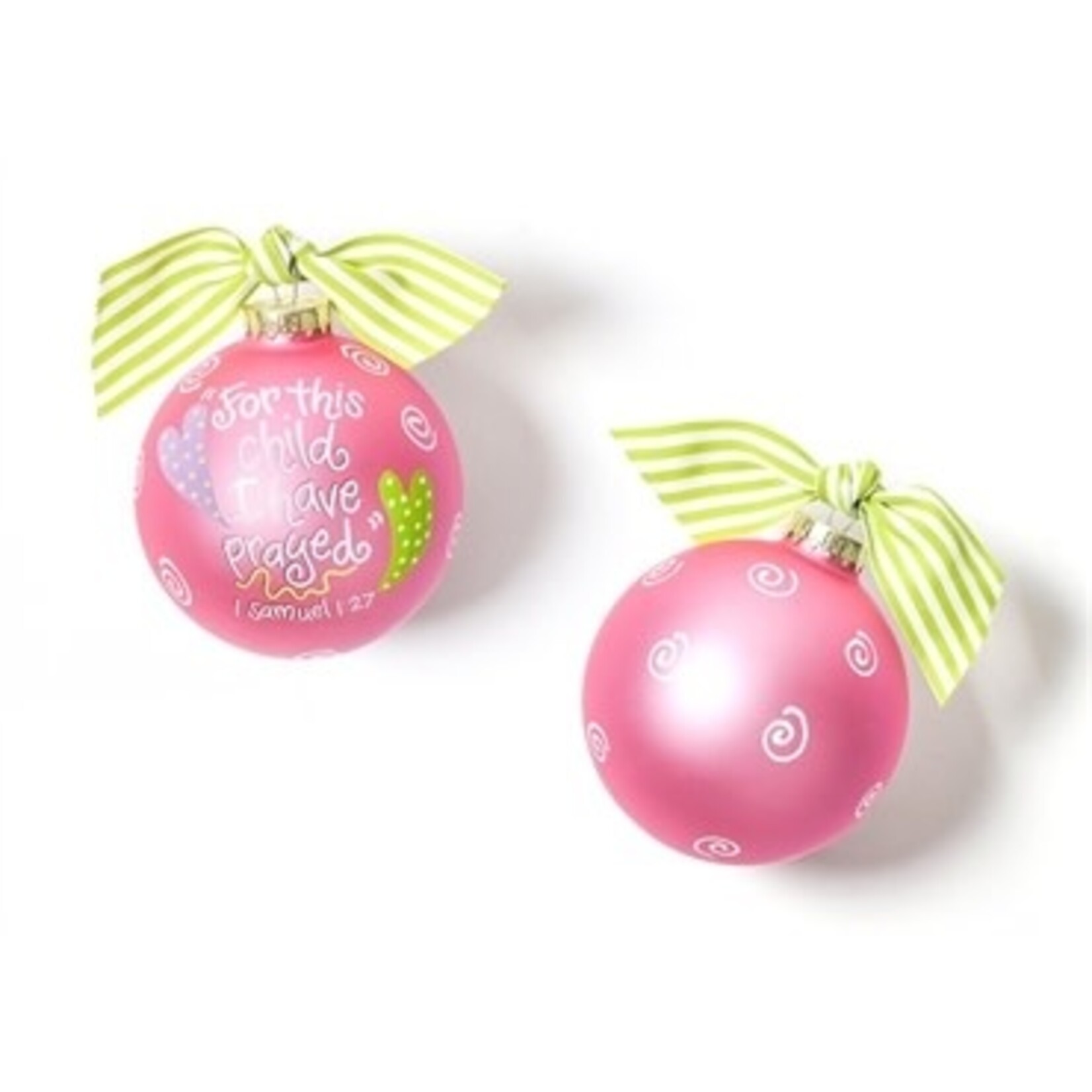 coton colors for this child pink glass ornament