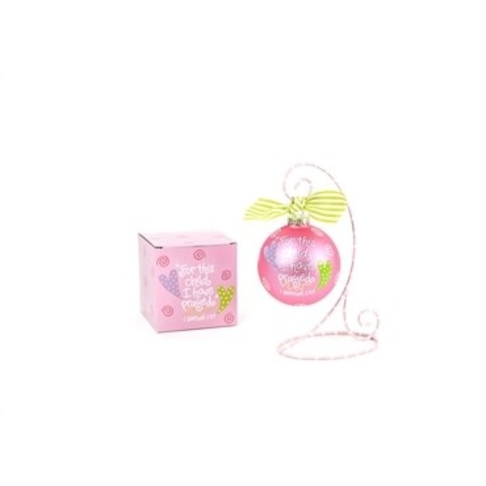 coton colors for this child pink glass ornament