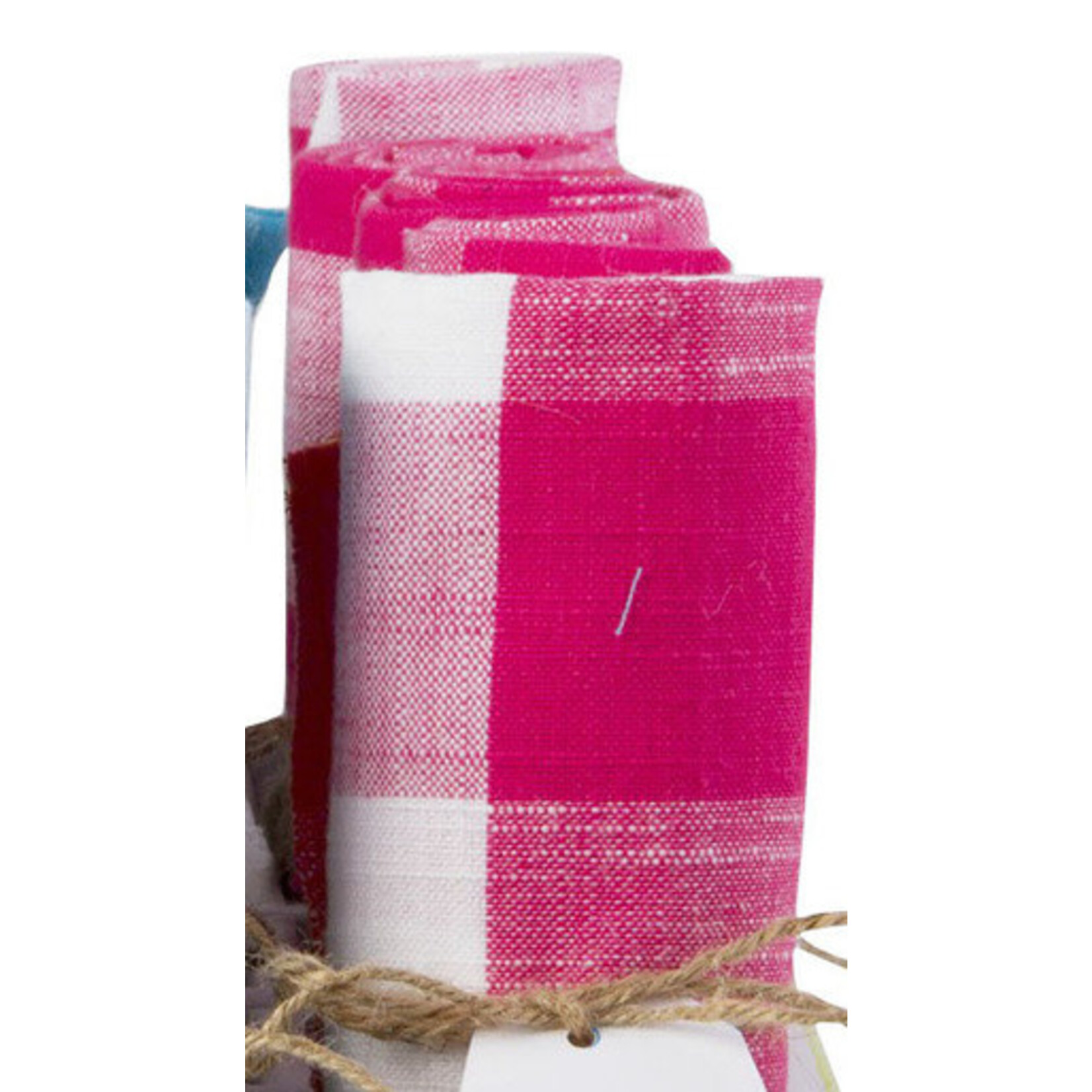 m. lynne designs pink gingham tea towel