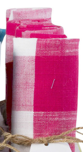 available at m. lynne designs Pink Gingham Tea Towel