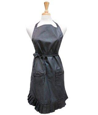 available at m. lynne designs Pinstripe Ruffle Apron