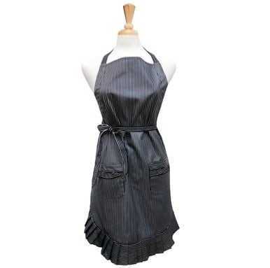 available at m. lynne designs Pinstripe Ruffle Apron