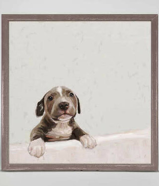 available at m. lynne designs Pit Bull Pup Framed Canvas