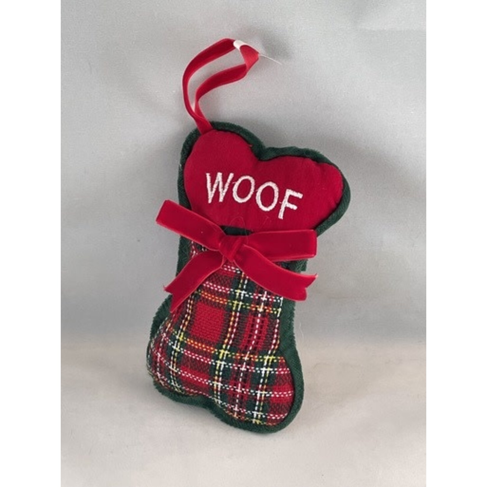 m. lynne designs plaid bone ornament