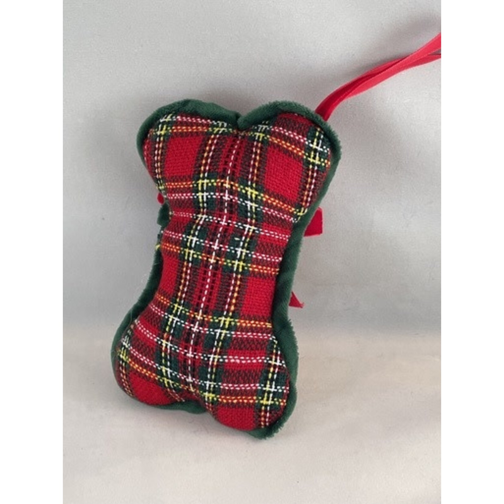 m. lynne designs plaid bone ornament