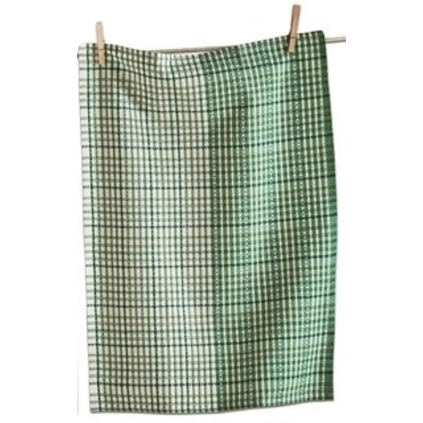 m. lynne designs plaid green tea towel