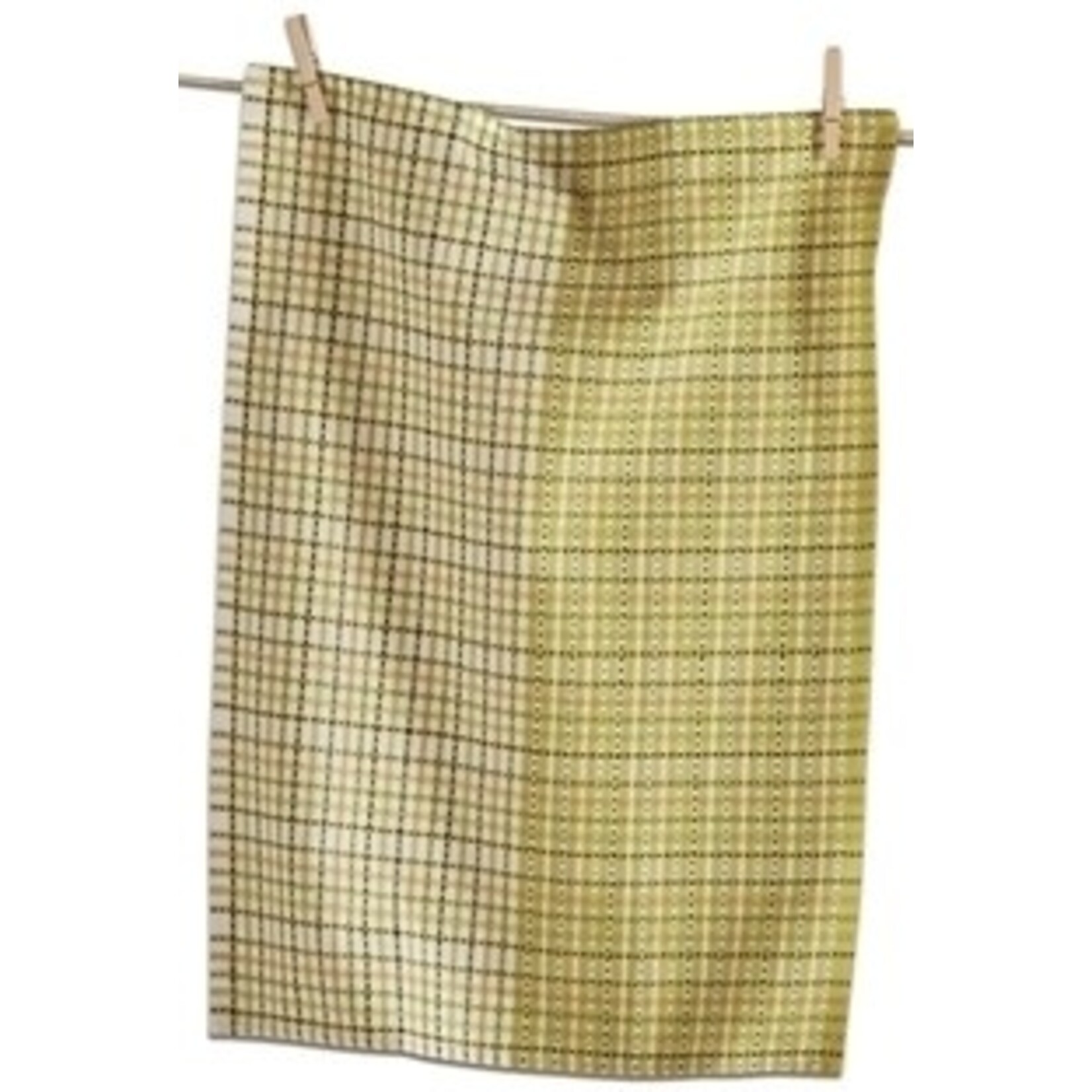 m. lynne designs plaid yellow tea towel