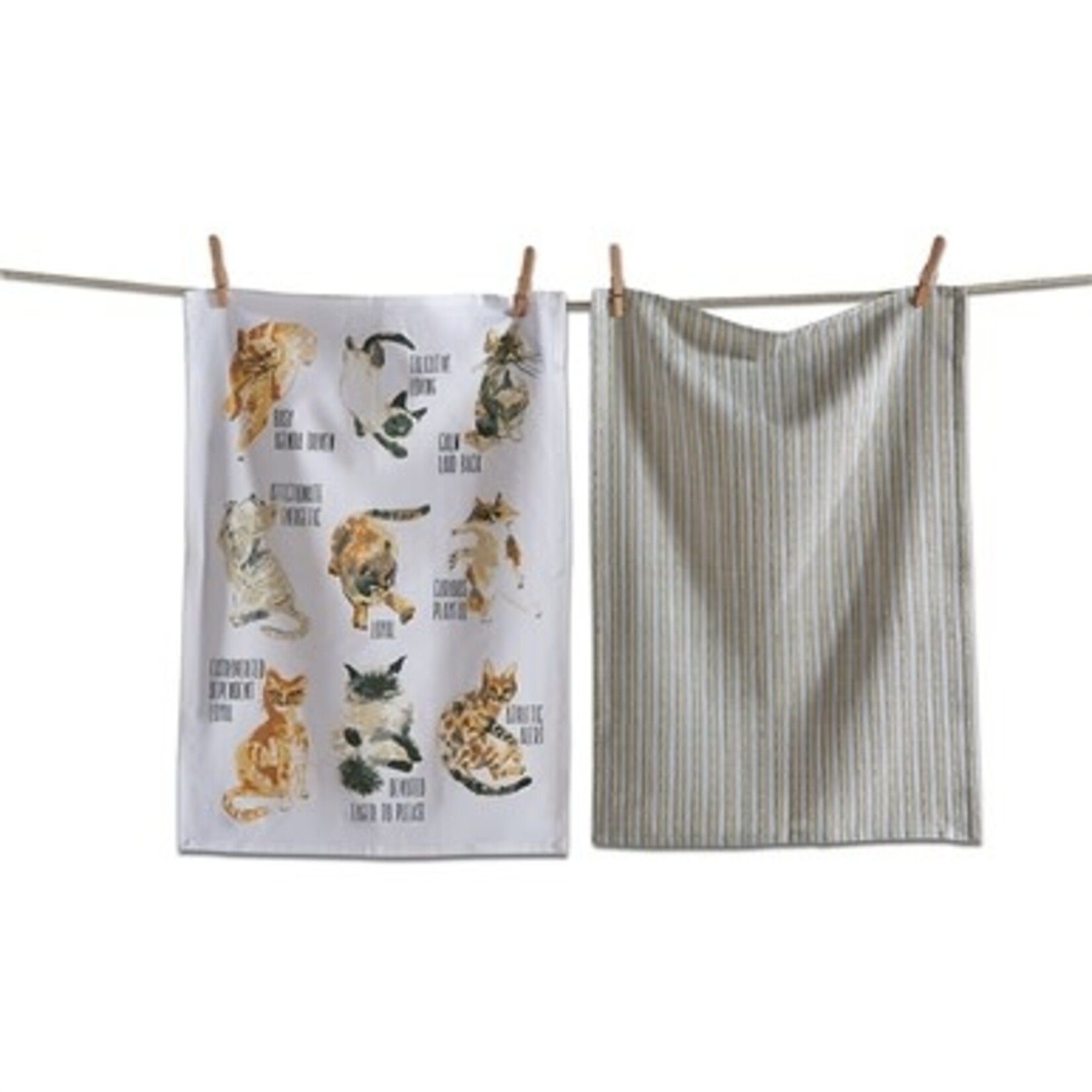 m. lynne designs playful cats set of two dishtowel