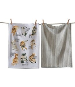 available at m. lynne designs Playful Cats Dishtowel S/2