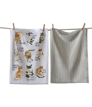 available at m. lynne designs Playful Cats Dishtowel S/2