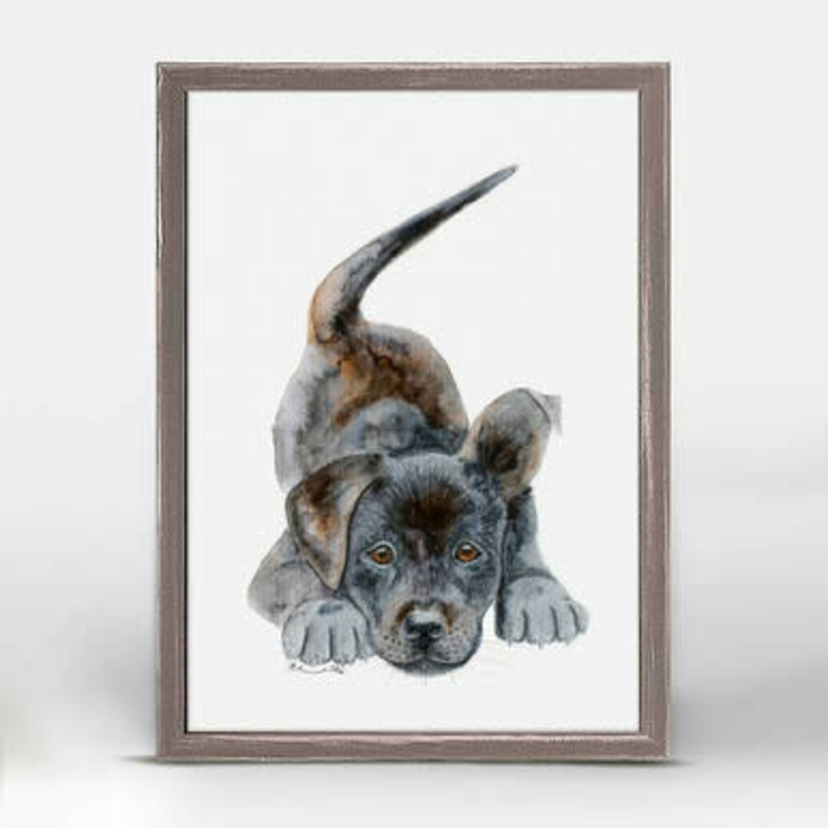 m. lynne designs playful puppy portrait framed canvas