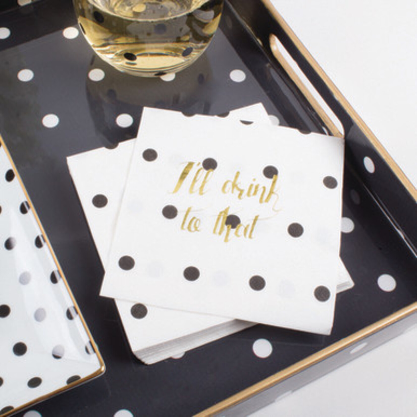 m. lynne designs polkadot cocktail napkin