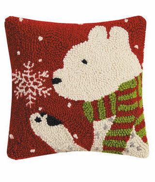 Polar Bear with Snowflake Hook Pillow