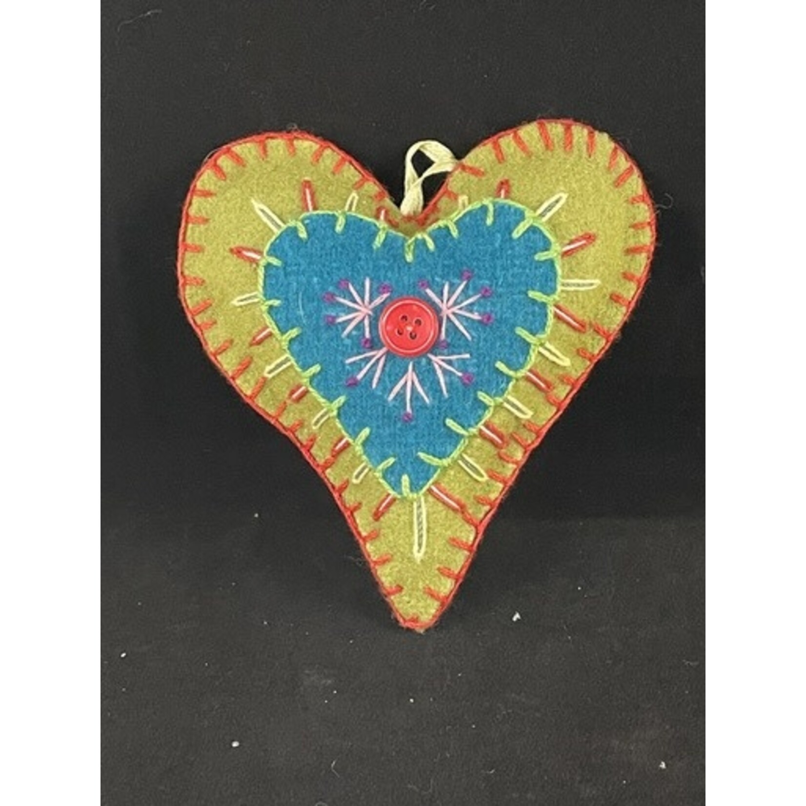 m. lynne designs puffed heart felt ornament