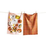 m. lynne designs pumpkin pink set of two tea towels