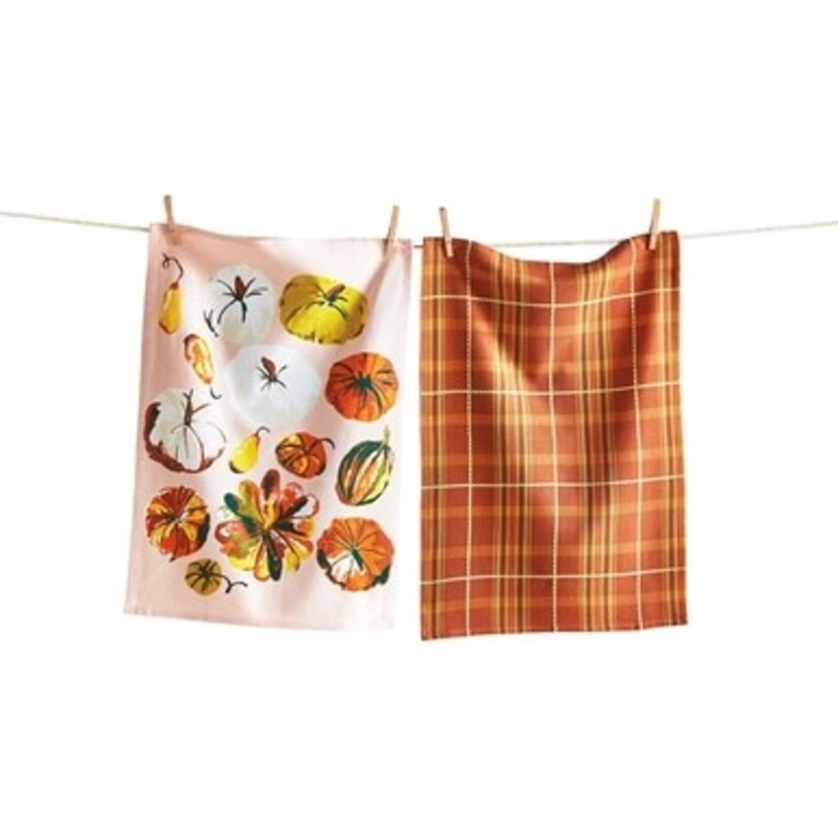 m. lynne designs pumpkin pink set of two tea towels