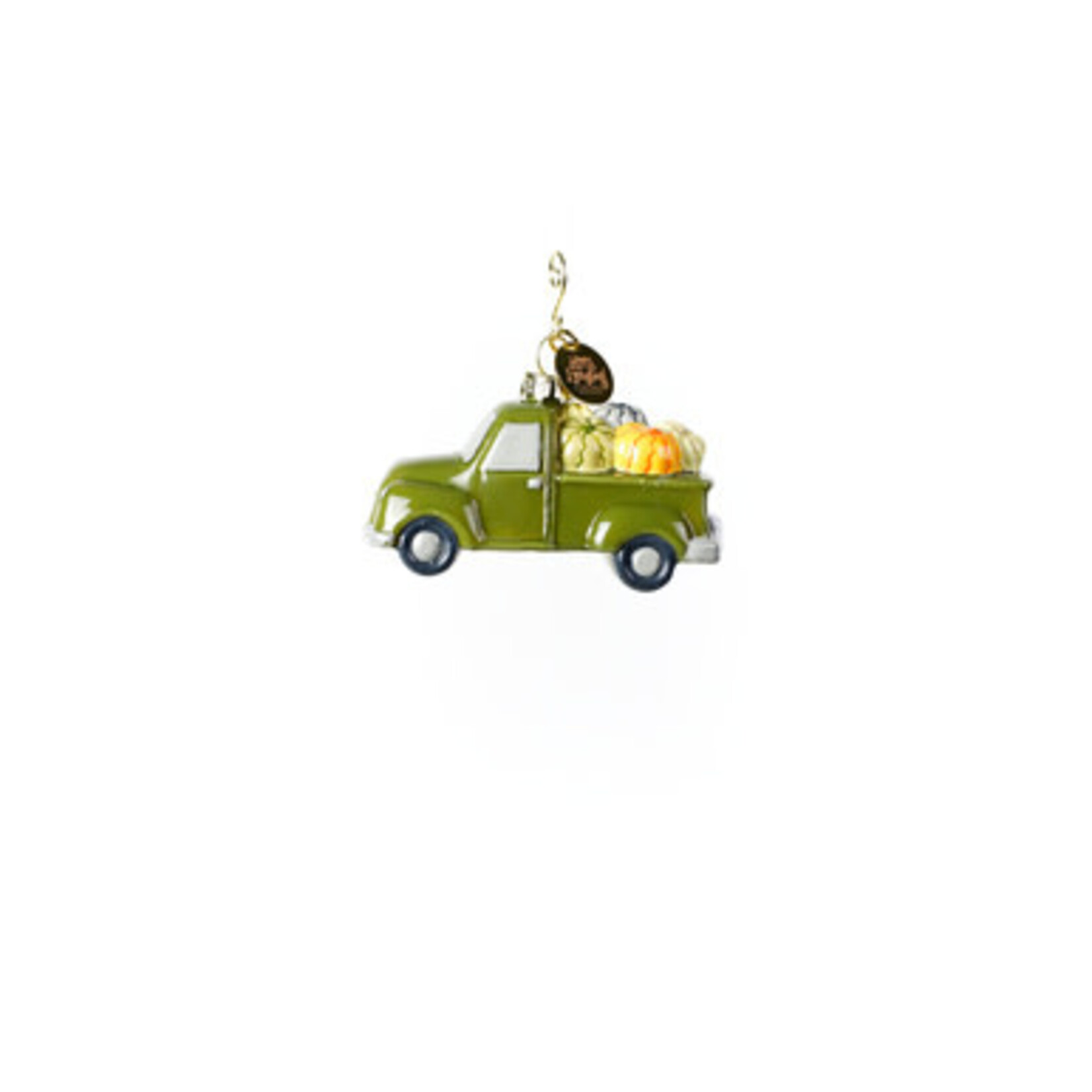 happy everything pumpkin truck shaped ornament