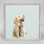 m. lynne designs pup and kit framed canvas