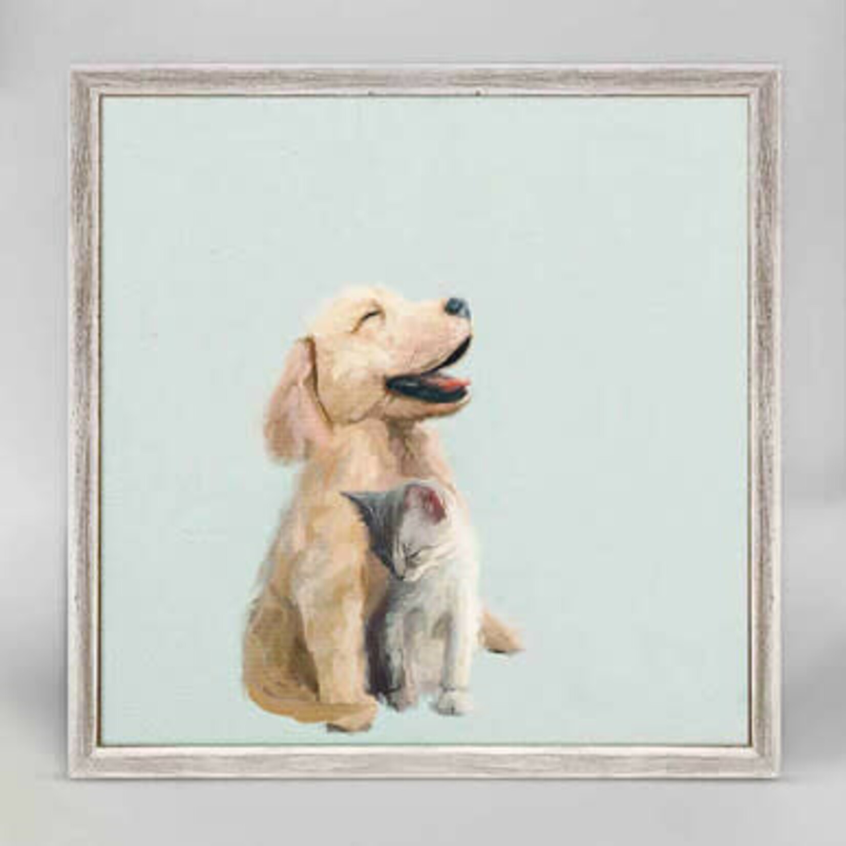 m. lynne designs pup and kit framed canvas
